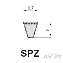 Courroie SPZ1047, Trapézoïdale Lisse