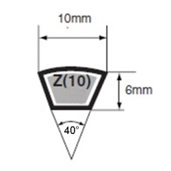 Courroie Z50 Trapézoïdale Lisse 10x1270 Li