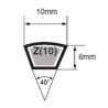 Courroie Z50 Trapézoïdale Lisse 10x1270 Li
